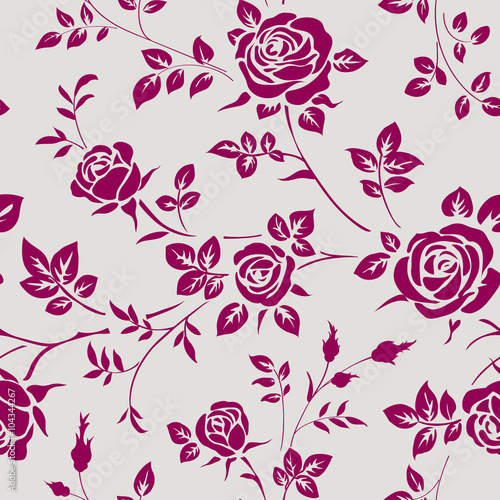 Naklejka na szafę Seamless pattern with roses