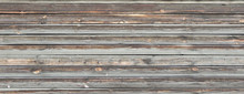 Old Wood Long Planks Boards Grey Brown Vintage Texture Background.