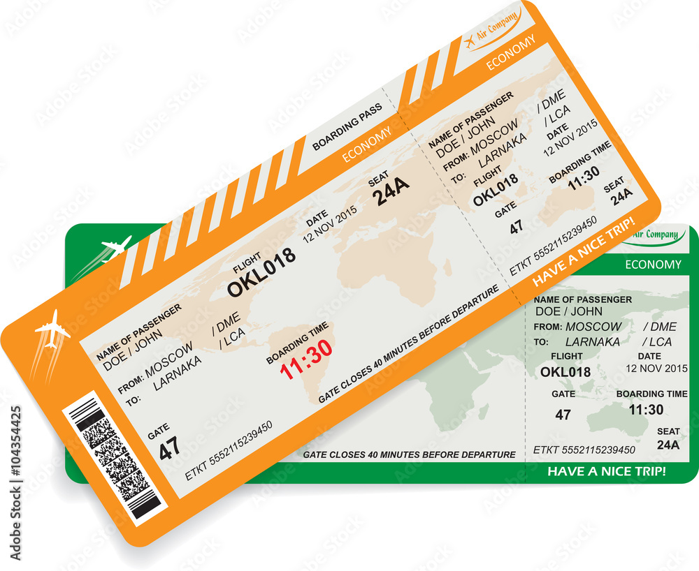 Vector pattern of airline boarding pass Stock Vector | Adobe Stock