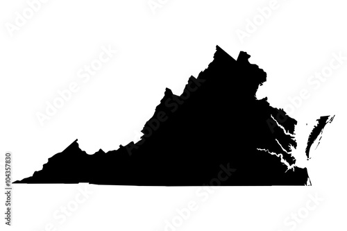 Fotomural Virginia black map on white background vector