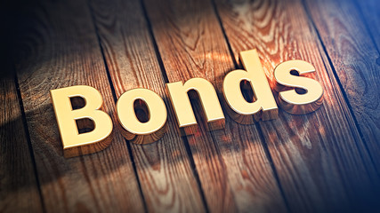 Wall Mural - Word Bonds on wood planks