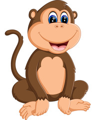 Wall Mural - cute Cartoon monkey of illustration