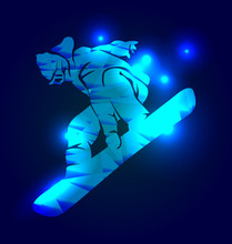Vector Illustration Of A Snowboarder 