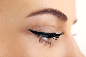 Poster - Female eyes with light make-up, closeup