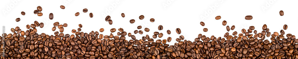 Obraz na płótnie coffee beans isolated on white background w salonie