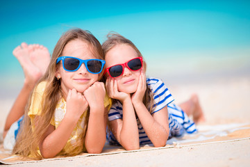 Wall Mural - Adorable little girls during summer vacation