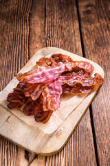 Canvas Print - Portion of fried Bacon