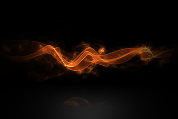 Wall Mural - red glow energy wave.