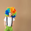 © nata_zhekova - Happy clown boy with large colorful wig