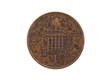 Old penny coin isolated