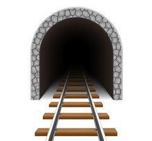 Railway Tunnel Vector Illustration