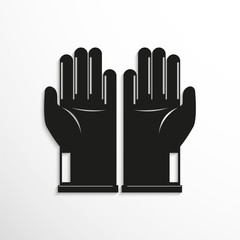 Sanitary gloves. Symbol. Vector icon.