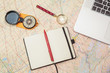 Accessories for the planning and preparation of travel with maps and computer
