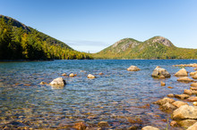 Jordan Pond In Acadia National Park On A Clear Fall Day