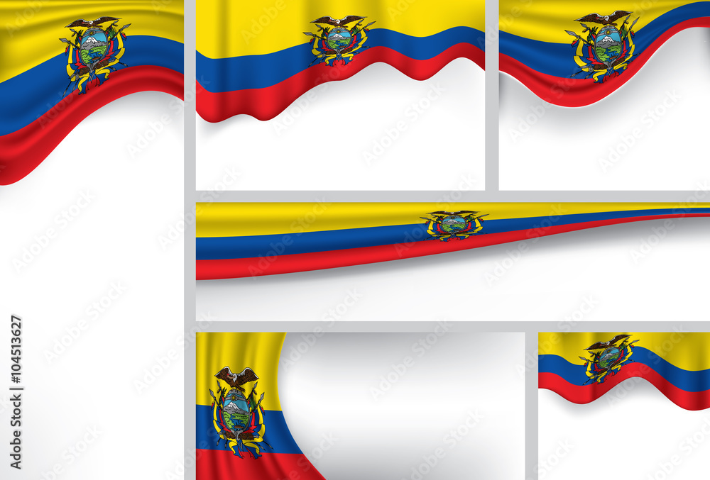 Abstract Ecuador Flag, Republic of Ecuador Colors (Vector Art) Stock ...
