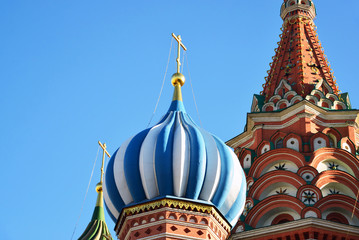 Sticker - Saint Basil Cathedral and Vasilevsky Descent of Red Square in Moscow, Russia