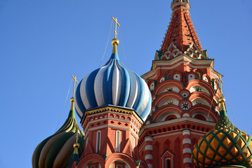 Sticker - Saint Basil Cathedral and Vasilevsky Descent of Red Square in Moscow, Russia