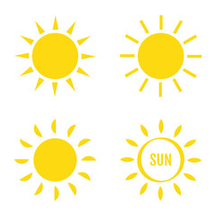 Wall Mural - collection of sun icons isolated on white background. vector illustration.