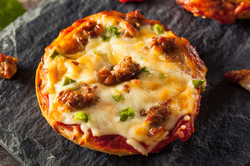 Canvas Print - Sausage and Pepper Pizza Bagels