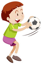 Little boy playing with ball