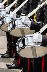 Wall Mural - drummers of military band on parade