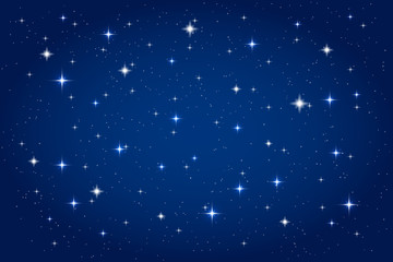 Wall Mural - night sky with shining stars background. vector horizontal