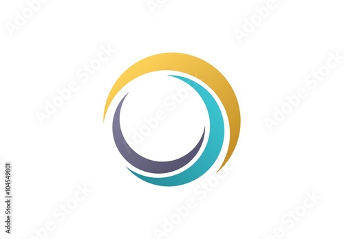 Cuadros en Lienzo circle sphere logo,global nature elements symbol icon vector design