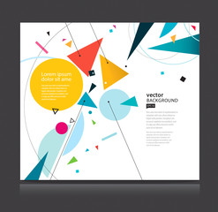 Wall Mural - abstract background. geometric composition colorful triangles and circles isolated on white. stock-v