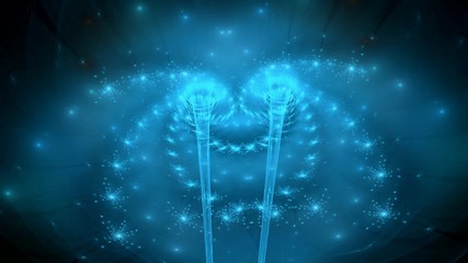 Wall Mural - fractal dancing floral lights seamless loop