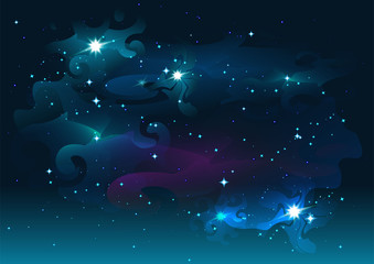Wall Mural - night starry sky. stars and space. dark abstract background