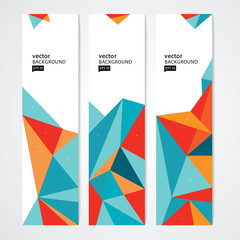 Wall Mural - abstract banner header set abstract colorful geometric polygonal background stock-vector 10 eps