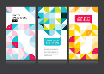 Wall Mural - vector set colorful geometric mosaic abstract background