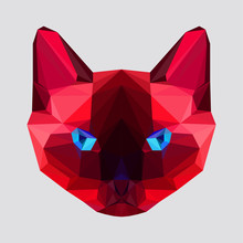 Abstract Geometric Polygonal Siamese Cat