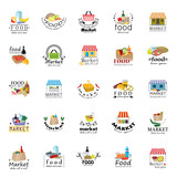 Fototapeta  - Market Food Icons Set - Vector Illustration