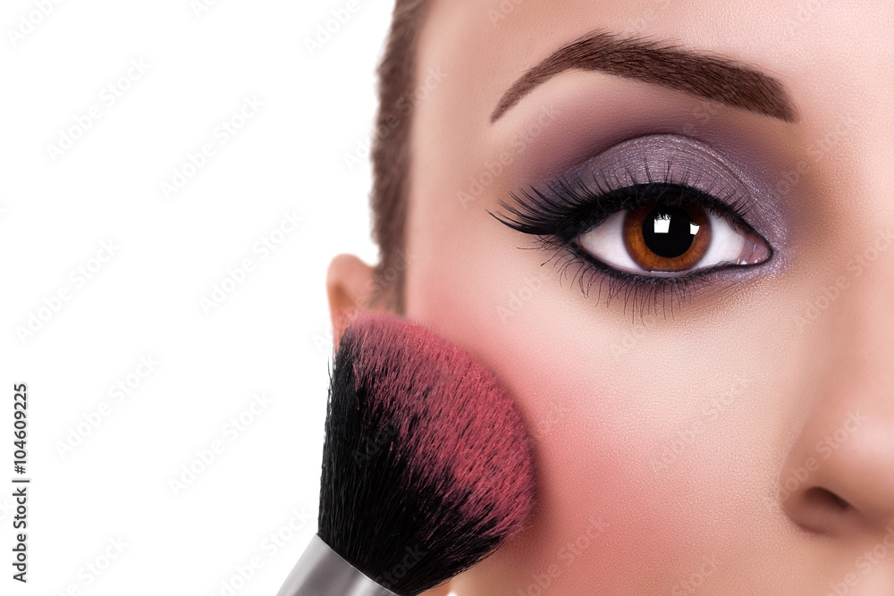 Eye Make Up Model And Blush Makeup Woman Fotografie Tablou