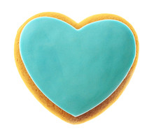 Valentine Heart Cookie Isolated On White