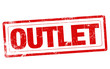 OUTLET word red stamp text on white background