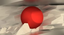 Japan Flag Design Concept. 3d Low Poly Shapes. Image Relative To Travel And Politic Themes