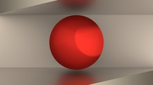 Japan Flag Design Concept. 3d Shapes. Image Relative To Travel And Politic Themes