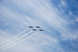 Israel's army training airplanes  in the sky at Israeli Independent day