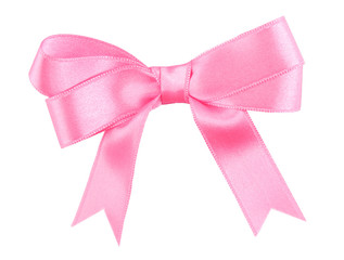 pink ribbon bow isolated on white
