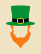 Face symbol of leprechaun with green hat