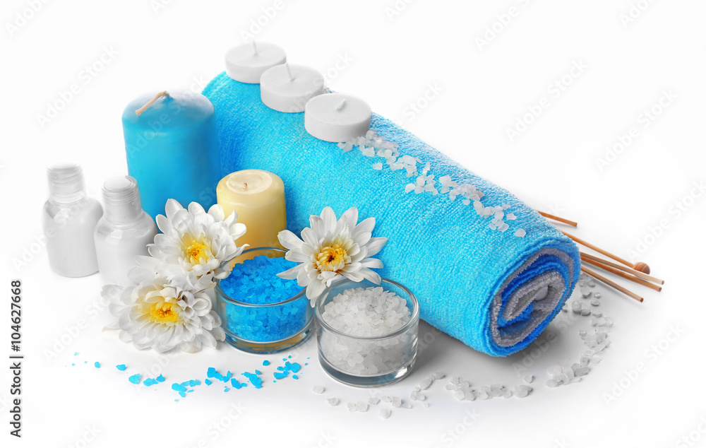 Beautiful spa composition on light background