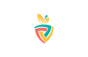 Poster - fruits abstract shield logo