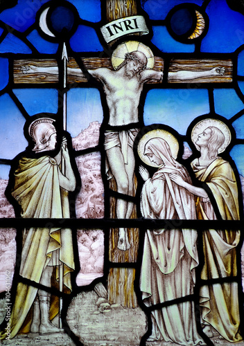 Naklejka nad blat kuchenny Crucifixion of Jesus Christ (Good Friday) in stained glass