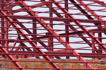 Wall Mural - structural steel beam on roof of building residential