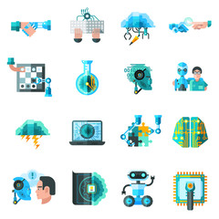 Sticker - Artificial Intelligence Icons Set 