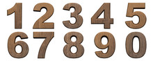 Set Of Wooden 3d Numbers