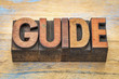 guide word in wood type