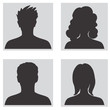 © Terriana - People profile silhouettes. Avatar set.